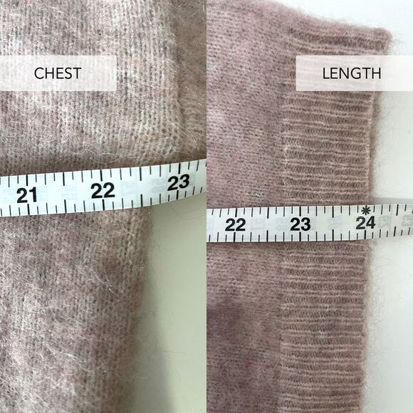 ACNE STUDIOS Dramatic Mohair Wool Blend Sweater in Powder Pink Size S - Picture 16 of 16